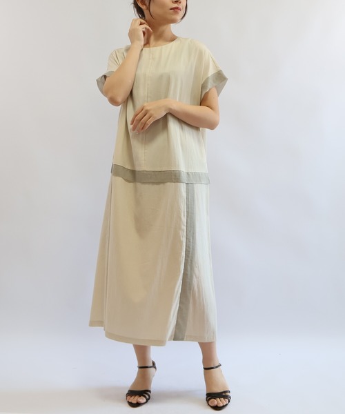 etre relie（エトレリー）の「フィブリルツイルベイカーワンピース（ワンピース・レディース・チャコールグレー/カーキ/ブラウン/グレイッシュベージュ・MEDIUM）」の3枚目の写真