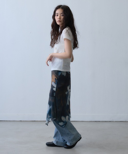 Clum(クルム)の「sheer floral layered skirt / シアーフラワーレイヤードスカート(スカート・レディース・ブラック・MEDIUM/LARGE/SMALL)」の14枚目の写真