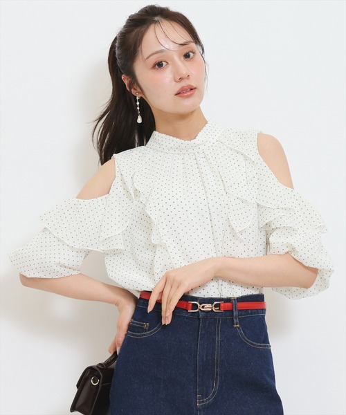 WILLSELECTION（ウィルセレクション）の「シアーラッフルフリルブラウス（シャツ/ブラウス・レディース・ホワイト系その他/ブラック系その他/ピンク/オフホワイト・FREE）」の20枚目の写真