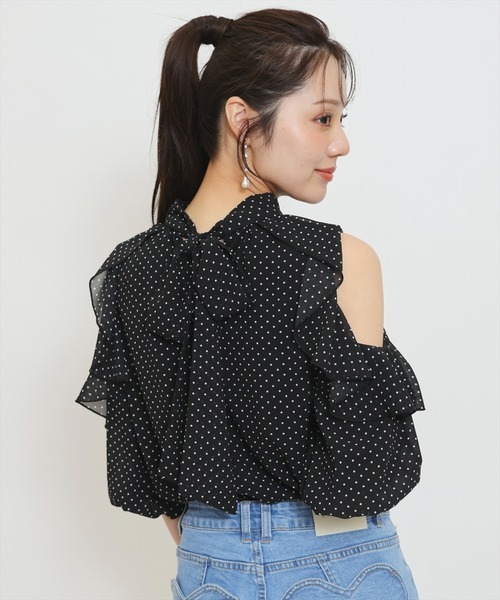 WILLSELECTION（ウィルセレクション）の「シアーラッフルフリルブラウス（シャツ/ブラウス・レディース・ホワイト系その他/ブラック系その他/ピンク/オフホワイト・FREE）」の14枚目の写真