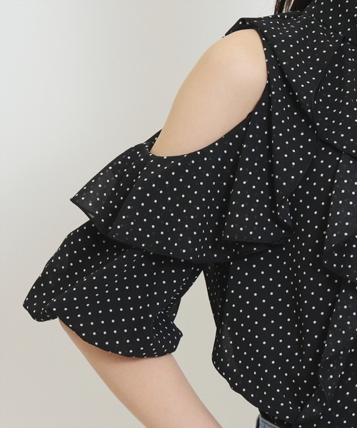WILLSELECTION（ウィルセレクション）の「シアーラッフルフリルブラウス（シャツ/ブラウス・レディース・ホワイト系その他/ブラック系その他/ピンク/オフホワイト・FREE）」の15枚目の写真