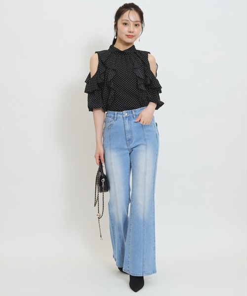 WILLSELECTION（ウィルセレクション）の「シアーラッフルフリルブラウス（シャツ/ブラウス・レディース・ホワイト系その他/ブラック系その他/ピンク/オフホワイト・FREE）」の16枚目の写真