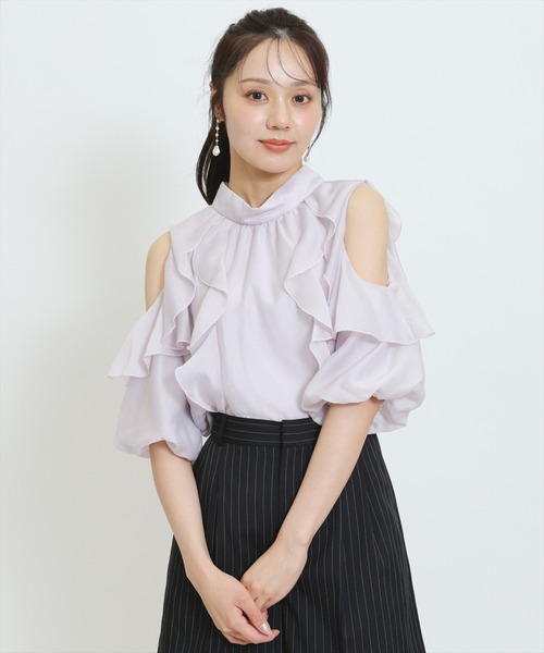 WILLSELECTION（ウィルセレクション）の「シアーラッフルフリルブラウス（シャツ/ブラウス・レディース・ホワイト系その他/ブラック系その他/ピンク/オフホワイト・FREE）」の19枚目の写真