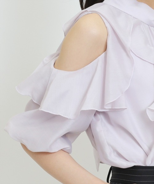 WILLSELECTION（ウィルセレクション）の「シアーラッフルフリルブラウス（シャツ/ブラウス・レディース・ホワイト系その他/ブラック系その他/ピンク/オフホワイト・FREE）」の10枚目の写真