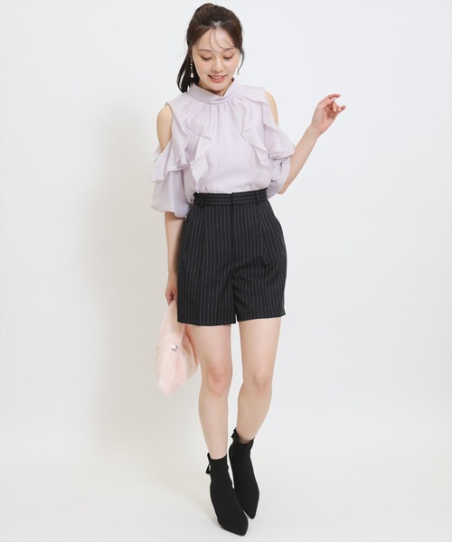 WILLSELECTION（ウィルセレクション）の「シアーラッフルフリルブラウス（シャツ/ブラウス・レディース・ホワイト系その他/ブラック系その他/ピンク/オフホワイト・FREE）」の12枚目の写真