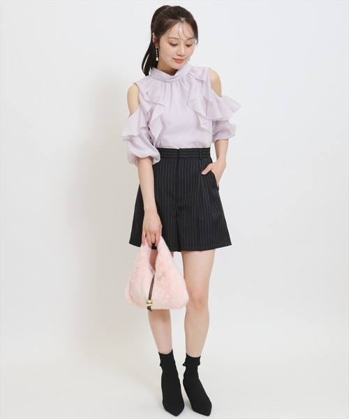 WILLSELECTION（ウィルセレクション）の「シアーラッフルフリルブラウス（シャツ/ブラウス・レディース・ホワイト系その他/ブラック系その他/ピンク/オフホワイト・FREE）」の7枚目の写真