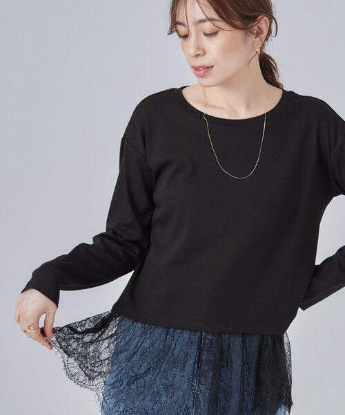 SHOO・LA・RUE(シューラルー)の「【洗濯機可/S-LL】着こなし広がる レイヤードアソートTシャツ(Tシャツ/カットソー・レディース・ブラック系3/ホワイト/ホワイト系4/ホワイト系3・04/03/02/01)」の4枚目の写真