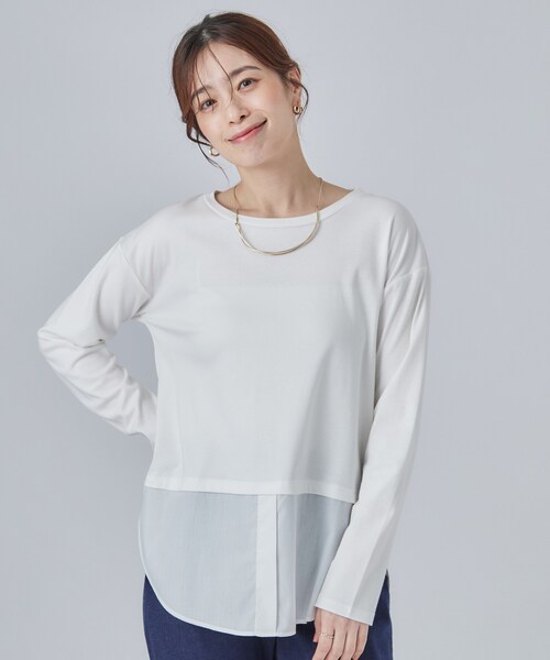 SHOO・LA・RUE(シューラルー)の「【洗濯機可/S-LL】着こなし広がる レイヤードアソートTシャツ(Tシャツ/カットソー・レディース・ブラック系3/ホワイト/ホワイト系4/ホワイト系3・04/03/02/01)」の5枚目の写真