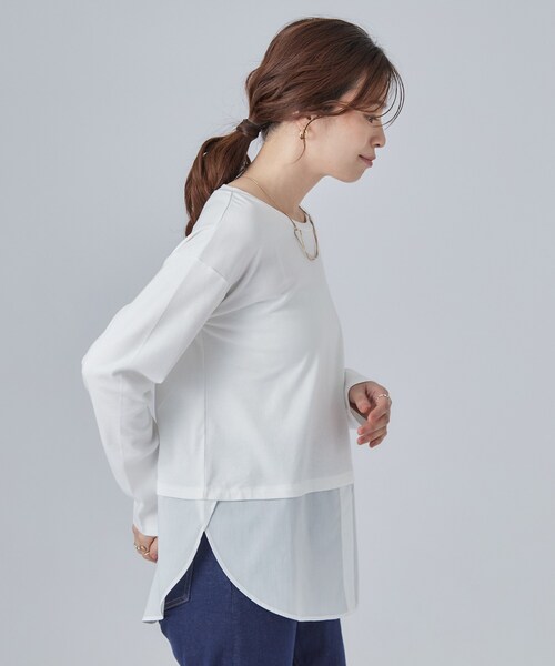 SHOO・LA・RUE(シューラルー)の「【洗濯機可/S-LL】着こなし広がる レイヤードアソートTシャツ(Tシャツ/カットソー・レディース・ブラック系3/ホワイト/ホワイト系4/ホワイト系3・04/03/02/01)」の6枚目の写真