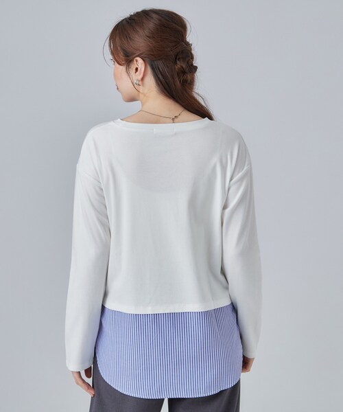 SHOO・LA・RUE(シューラルー)の「【洗濯機可/S-LL】着こなし広がる レイヤードアソートTシャツ(Tシャツ/カットソー・レディース・ブラック系3/ホワイト/ホワイト系4/ホワイト系3・04/03/02/01)」の10枚目の写真