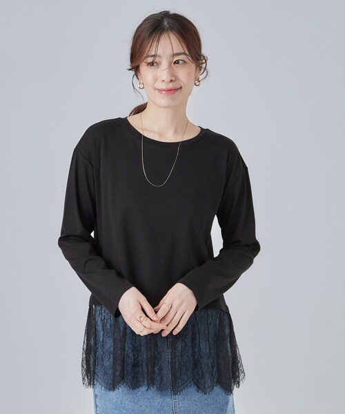 SHOO・LA・RUE(シューラルー)の「【洗濯機可/S-LL】着こなし広がる レイヤードアソートTシャツ(Tシャツ/カットソー・レディース・ブラック系3/ホワイト/ホワイト系4/ホワイト系3・04/03/02/01)」の17枚目の写真