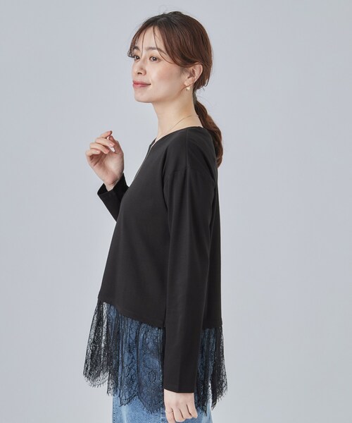 SHOO・LA・RUE(シューラルー)の「【洗濯機可/S-LL】着こなし広がる レイヤードアソートTシャツ(Tシャツ/カットソー・レディース・ブラック系3/ホワイト/ホワイト系4/ホワイト系3・04/03/02/01)」の18枚目の写真