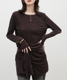 LARUTA（ラルータ）の「【LARUTA】長袖シアーとろもちベロアプルオーバー（Tシャツ/カットソー）」
