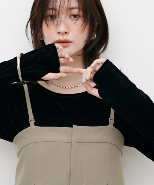 LARUTA(ラルータ)の「【LARUTA】長袖シアーとろもちベロアプルオーバー(Tシャツ/カットソー・メンズ・オフホワイト/ブラック/ブラウン/ネイビー・FREE)」の21枚目の写真