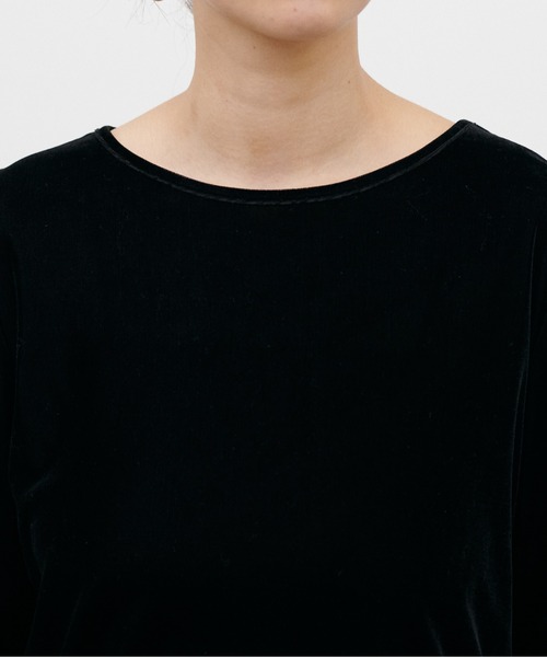 LARUTA(ラルータ)の「【LARUTA】長袖シアーとろもちベロアプルオーバー(Tシャツ/カットソー・メンズ・オフホワイト/ブラック/ブラウン/ネイビー・FREE)」の10枚目の写真