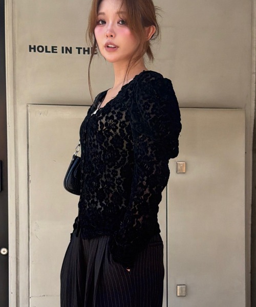 RAY CASSIN（レイカズン）の「パワショルシアーTシャツ（Tシャツ/カットソー・レディース・ブラック系その他2/ブラウン系その他2/ブラック系その他3/ホワイト系その他3/ホワイト系その他2・FREE）」の14枚目の写真