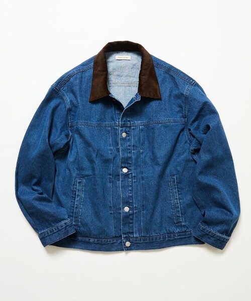 FREAK'S STORE(フリークスストア)の「限定展開 コントラストカラー デニムジャケット(ブルゾン・メンズ・ブラック/ネイビー/ブルー・SMALL/MEDIUM/LARGE)」の4枚目の写真