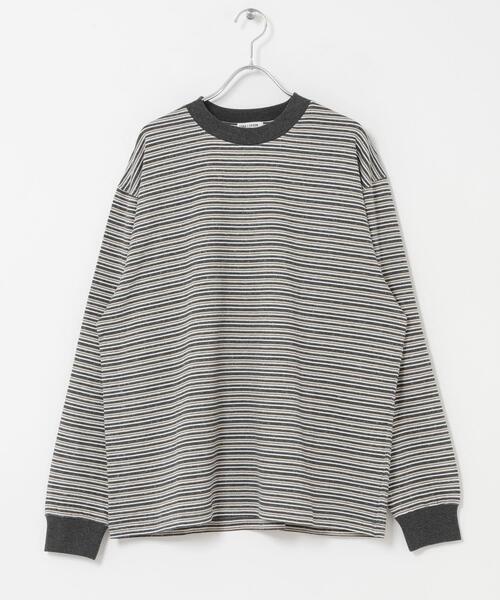 FORK&SPOON（フォークアンドスプーン）の「FORK&SPOON　プレーティングボーダーロングスリーブTシャツ（Tシャツ/カットソー・メンズ・グレー系その他/パープル系その他・5/4）」の2枚目の写真