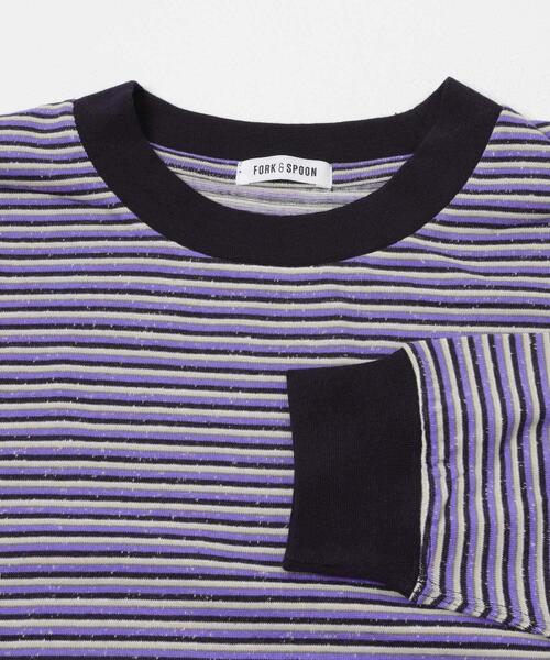 FORK&SPOON（フォークアンドスプーン）の「FORK&SPOON　プレーティングボーダーロングスリーブTシャツ（Tシャツ/カットソー・メンズ・グレー系その他/パープル系その他・5/4）」の10枚目の写真