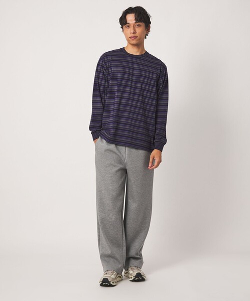 A DAY IN THE LIFE UNITED ARROWS(アデイインザライフユナイテッドアローズ)の「シャイニーダンボール ワイドストレート スウェットパンツ<A DAY IN THE LIFE>(スラックス・メンズ・ライトグレー/ブラック・M/L)」の4枚目の写真