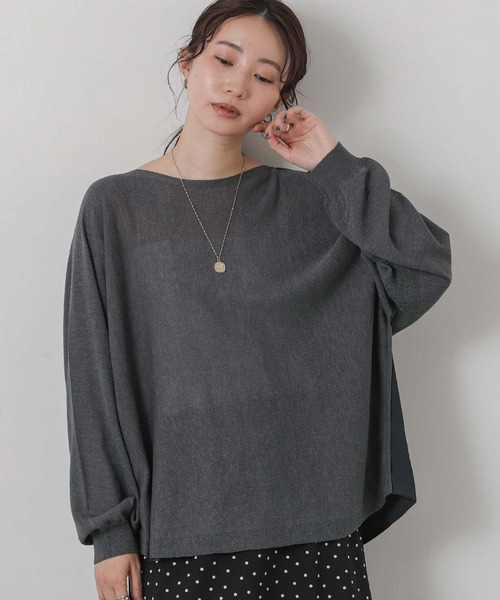 Gready Brilliant(グレディブリリアン)の「バックレイヤードドルマン(ニット/セーター・レディース・ブラウン/チャコールグレー・FREE)」の1枚目の写真