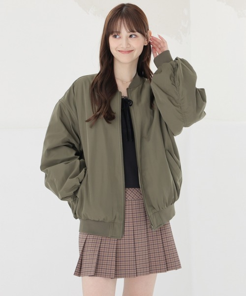 Honeys(ハニーズ)の「リブブルゾン(ブルゾン・レディース・カーキ/アイボリー/ブラック・L/LL/M/S)」の16枚目の写真