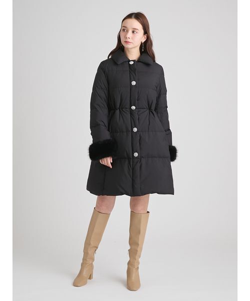 CELFORD(セルフォード)の「【WEB・一部店舗限定】ファースリーブダウンコート(ダウンジャケット/コート・レディース・アイボリー/ライトグレー/ブラック・36/38)」の2枚目の写真