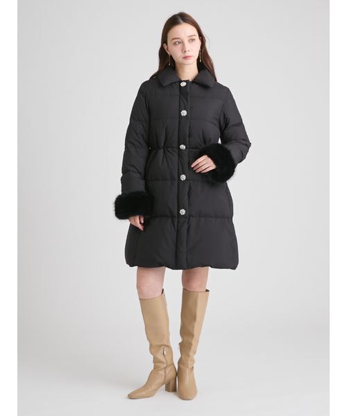 CELFORD(セルフォード)の「【WEB・一部店舗限定】ファースリーブダウンコート(ダウンジャケット/コート・レディース・アイボリー/ライトグレー/ブラック・36/38)」の6枚目の写真