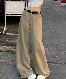 ハイウエスト ワイドストレートパンツ