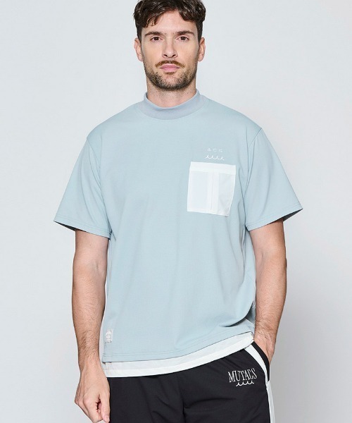 ACANTHUS(アカンサス)の「mt10681- Mesh Mockneck S-S Top モックネックTシャツ(MA2714)(Tシャツ/カットソー・メンズ・グレー/チャコール/ブラック/ホワイト・XL/L/M/S)」の3枚目の写真