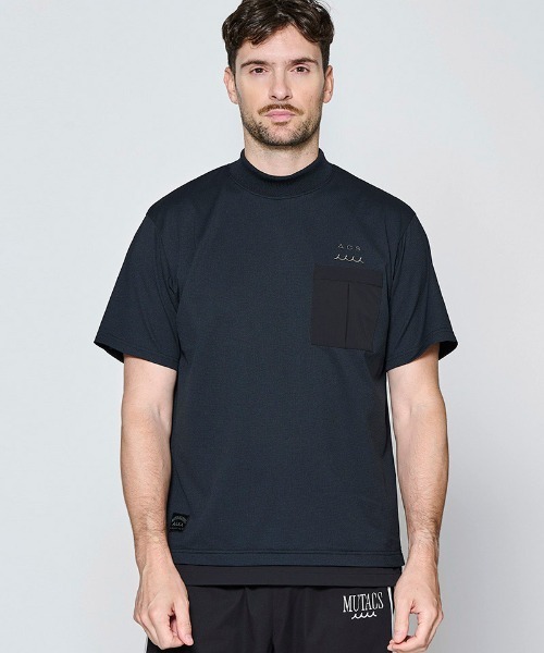 ACANTHUS(アカンサス)の「mt10681- Mesh Mockneck S-S Top モックネックTシャツ(MA2714)(Tシャツ/カットソー・メンズ・グレー/チャコール/ブラック/ホワイト・XL/L/M/S)」の2枚目の写真