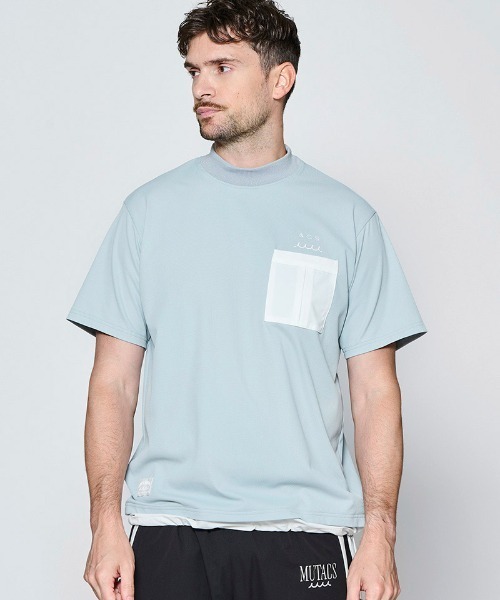 ACANTHUS(アカンサス)の「mt10681- Mesh Mockneck S-S Top モックネックTシャツ(MA2714)(Tシャツ/カットソー・メンズ・グレー/チャコール/ブラック/ホワイト・XL/L/M/S)」の5枚目の写真