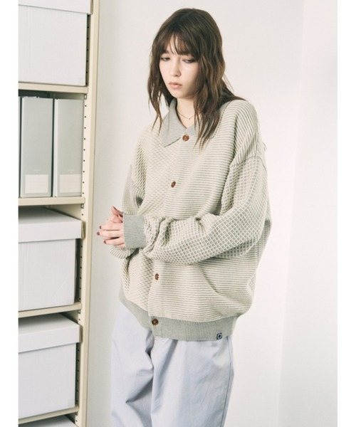 PHINGERIN(フィンガリン)の「MULTI KNIT SHIRT JACKET(ニット/セーター・メンズ・ブラック/グレー・LARGE/MEDIUM)」の1枚目の写真