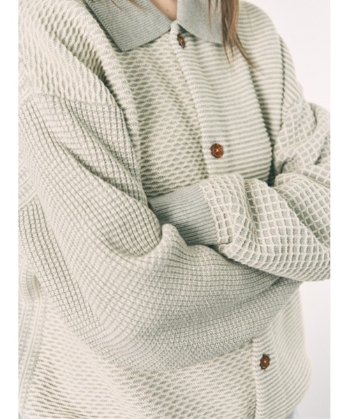 PHINGERIN(フィンガリン)の「MULTI KNIT SHIRT JACKET(ニット/セーター・メンズ・ブラック/グレー・LARGE/MEDIUM)」の3枚目の写真
