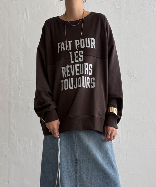 LBC(エルビーシー)の「裏毛切り替えロゴプルオーバー(Tシャツ/カットソー・レディース・ナチュラル/グリーン/チャコール・M/L)」の5枚目の写真