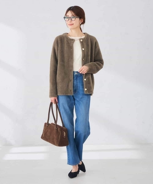 a.v.v(アーヴェヴェ)の「フェレットライクダブルフェイス カーディガン(カーディガン/ボレロ・レディース・ブラウン/グレー系その他/モカ・38/40)」の7枚目の写真