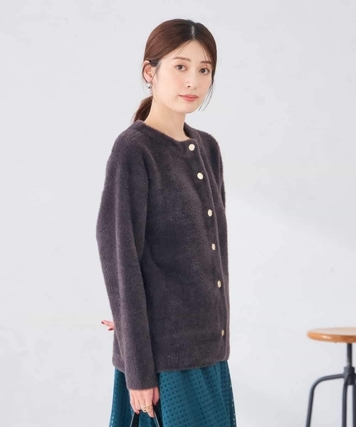 a.v.v(アーヴェヴェ)の「フェレットライクダブルフェイス カーディガン(カーディガン/ボレロ・レディース・ブラウン/グレー系その他/モカ・38/40)」の11枚目の写真