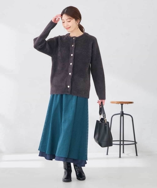 a.v.v(アーヴェヴェ)の「フェレットライクダブルフェイス カーディガン(カーディガン/ボレロ・レディース・ブラウン/グレー系その他/モカ・38/40)」の14枚目の写真