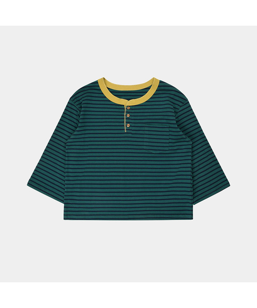 PIGMENT(ピグメント)の「ボタン付きミニポケットヘンリーネックTシャツ (YZTS2607023)(Tシャツ/カットソー・レディース・グリーン/レッド/ホワイト・FREE)」の3枚目の写真