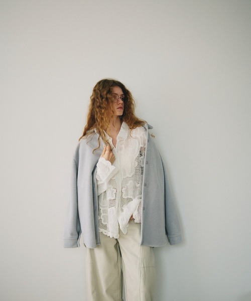 full/fill.（フルフィル）の「flower mesh shirt / フラワーメッシュシャツ（シャツ/ブラウス・レディース・ナチュラル/ホワイト・FREE）」の4枚目の写真