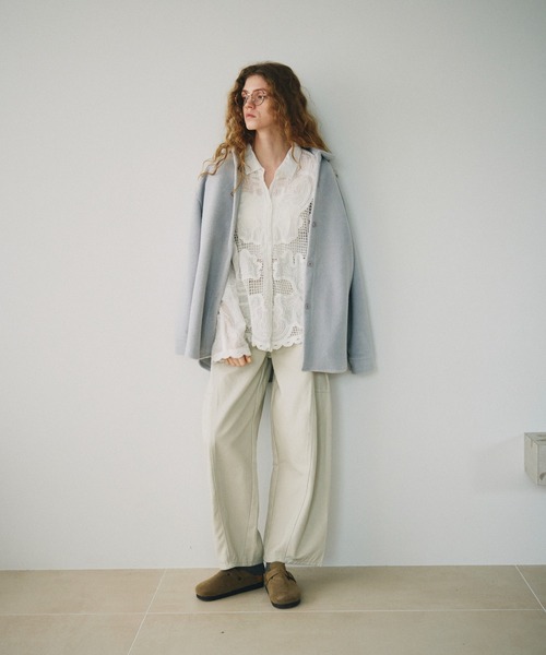 full/fill.（フルフィル）の「flower mesh shirt / フラワーメッシュシャツ（シャツ/ブラウス・レディース・ナチュラル/ホワイト・FREE）」の11枚目の写真