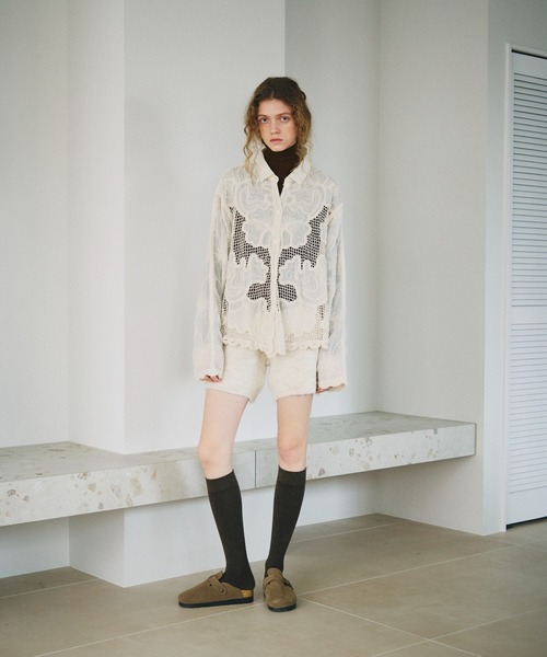 full/fill.（フルフィル）の「flower mesh shirt / フラワーメッシュシャツ（シャツ/ブラウス・レディース・ナチュラル/ホワイト・FREE）」の22枚目の写真