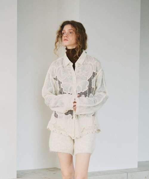 full/fill.（フルフィル）の「flower mesh shirt / フラワーメッシュシャツ（シャツ/ブラウス・レディース・ナチュラル/ホワイト・FREE）」の15枚目の写真