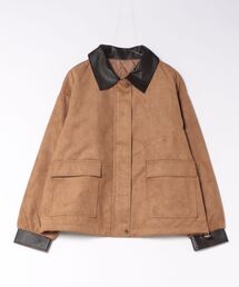 フェイクスエード×フェイクレザージャケット