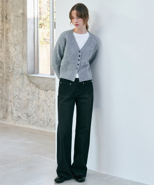 DRAWFIT WOMEN（ドローフィットウーマン）の「FLVSH ヘアリーウールニットカーディガン [CHARCOAL]（カーディガン/ボレロ・レディース・その他・MEDIUM/SMALL）」の5枚目の写真