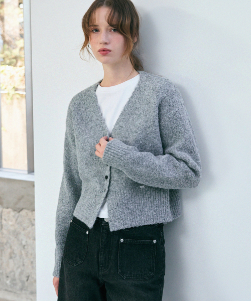 DRAWFIT WOMEN（ドローフィットウーマン）の「FLVSH ヘアリーウールニットカーディガン [CHARCOAL]（カーディガン/ボレロ・レディース・その他・MEDIUM/SMALL）」の6枚目の写真