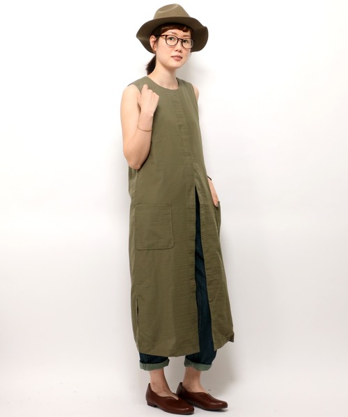 LBC(エルビーシー)の「ビンテージスパンローンジレ (ベスト・レディース・オリーブ/ネイビー・MEDIUM/LARGE)」の1枚目の写真