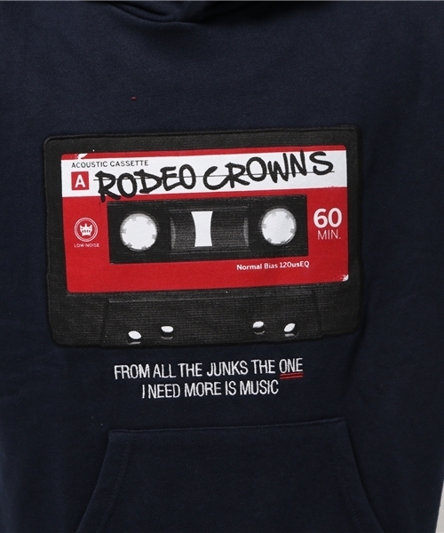 RODEO CROWNS WIDE BOWL(ロデオクラウンズワイドボウル)の「メンズ CASSETTE TAPE パーカー(パーカー・メンズ・カモフラージュ/ネイビー/トップグレー・X-LARGE/LARGE/MEDIUM)」の9枚目の写真