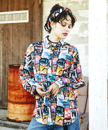 HYSTERIC GLAMOUR | BACK STAGE PASS総柄 長袖BIG SH(シャツ/ブラウス)