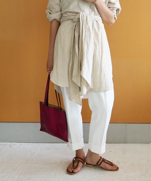 TODAYFUL（トゥデイフル）の「センタータックトラウザース（その他パンツ・レディース・ネイビー/ホワイト/キャメル・38inch/36inch）」の11枚目の写真